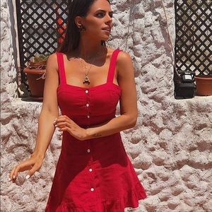 Zara Red Sleeveless Dress